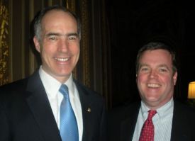 PA Senator Bob Casey with Larry Holmes